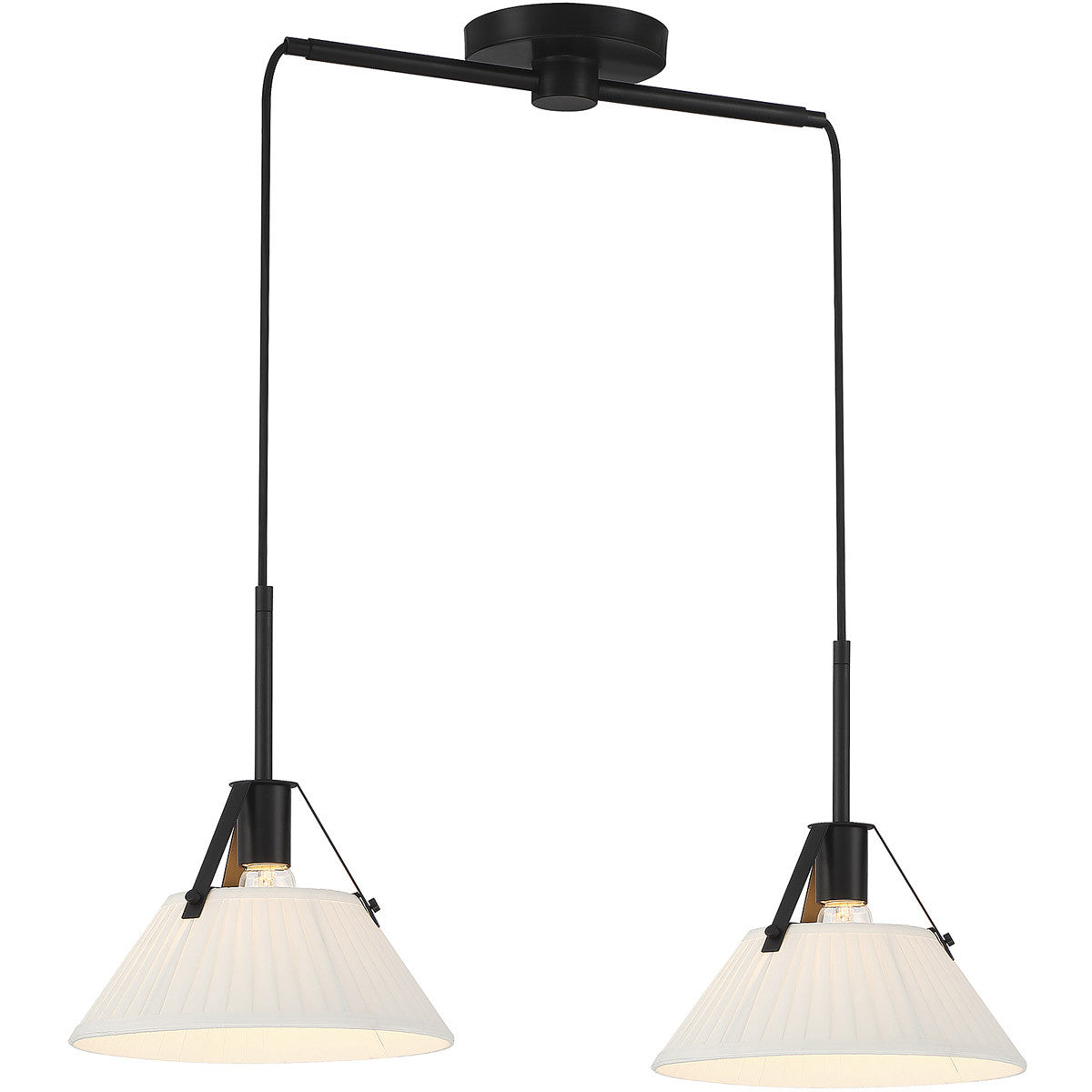 Meridian Lite Trends 2-Light Linear Chandelier in Matte Black M100108MBK