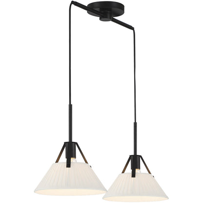 Meridian Lite Trends 2-Light Linear Chandelier in Matte Black M100108MBK