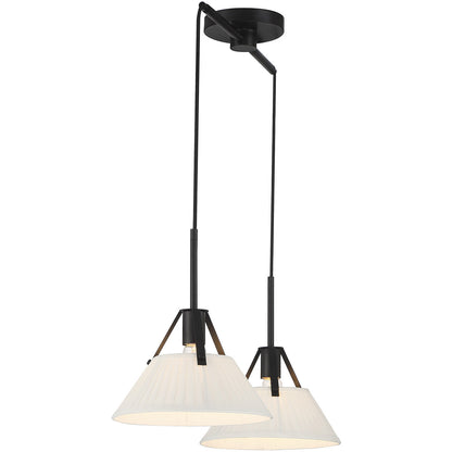 Meridian Lite Trends 2-Light Linear Chandelier in Matte Black M100108MBK