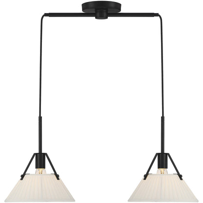 Meridian 2-Light Linear Chandelier in Matte Black M100108MBK