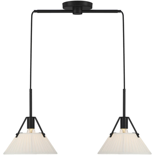 Meridian 2-Light Linear Chandelier in Matte Black M100108MBK