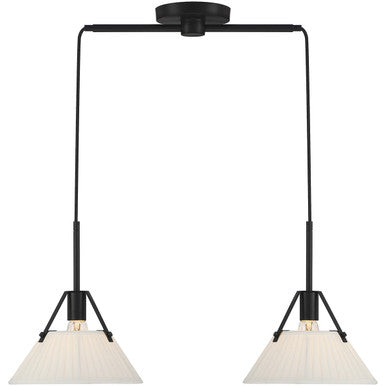 Meridian Lite Trends 2-Light Linear Chandelier in Matte Black M100108MBK