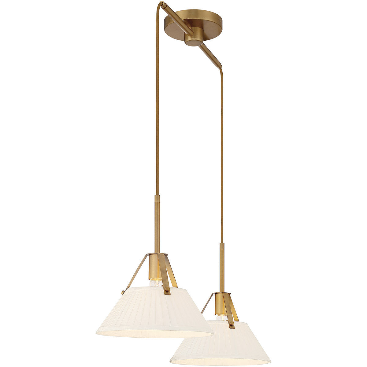 Meridian Lite Trends 2-Light Linear Chandelier in Natural Brass M100108NB