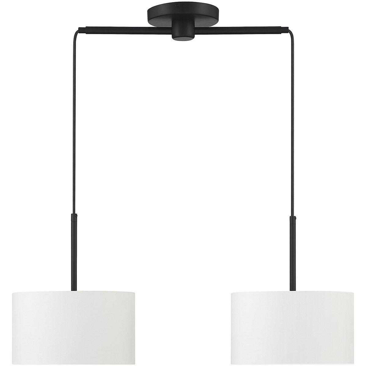 Meridian Lite Trends 2-Light Linear Chandelier in Matte Black M100109MBK