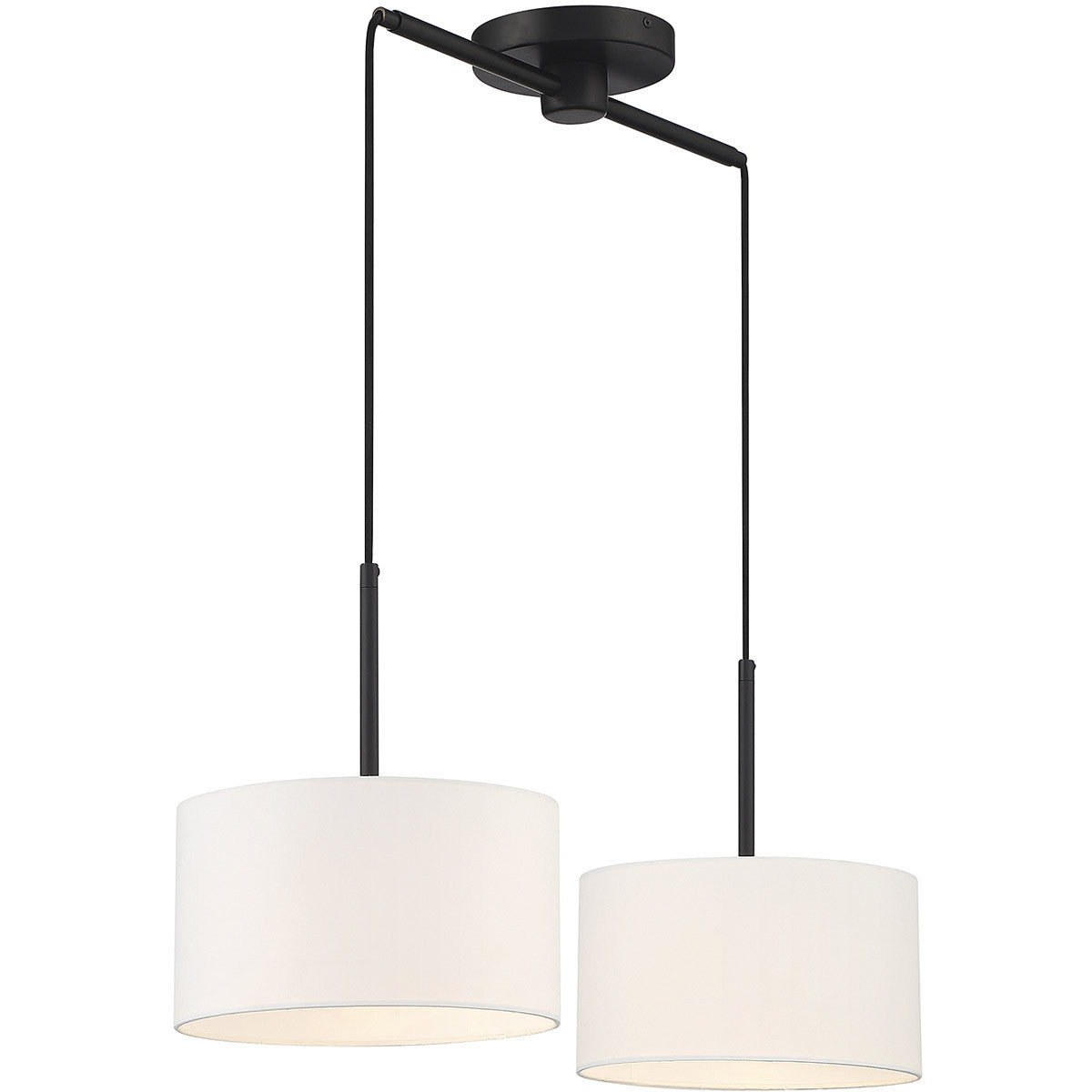 Meridian Lite Trends 2-Light Linear Chandelier in Matte Black M100109MBK