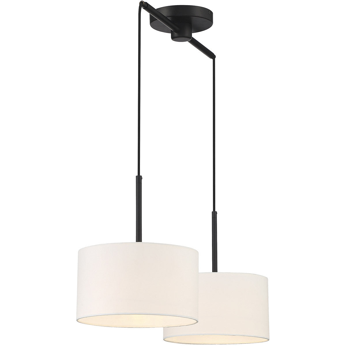 Meridian Lite Trends 2-Light Linear Chandelier in Matte Black M100109MBK