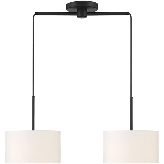 Meridian 2-Light Linear Chandelier in Matte Black M100109MBK