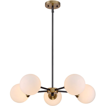 Meridian 5-Light Chandelier in Oil Rubbed Bronze with Natural Brass M10011-79