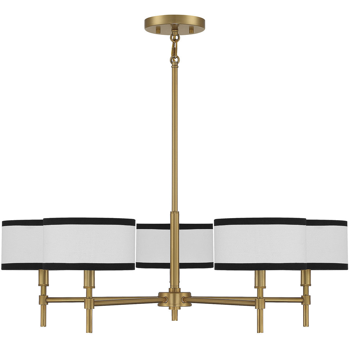 Meridian Lite Trends 5-Light Chandelier in Natural Brass M10011NB