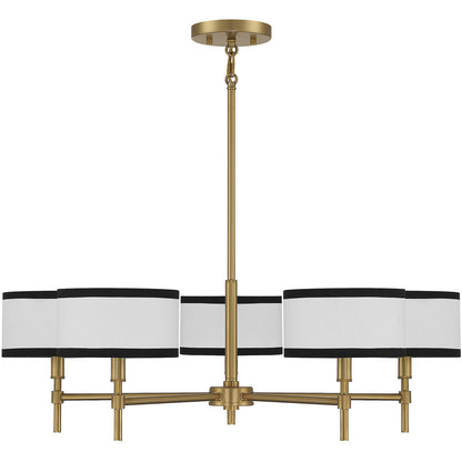 Meridian Lite Trends 5-Light Chandelier in Natural Brass M10011NB