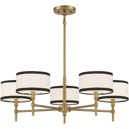 Meridian Lite Trends 5-Light Chandelier in Natural Brass M10011NB