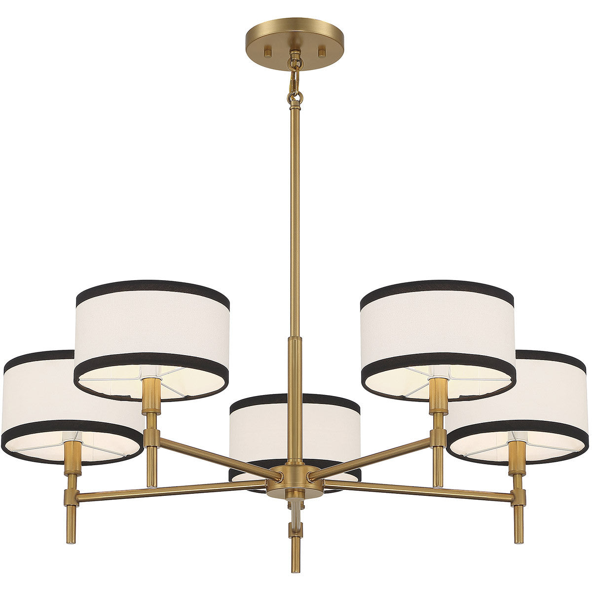 Meridian Lite Trends 5-Light Chandelier in Natural Brass M10011NB