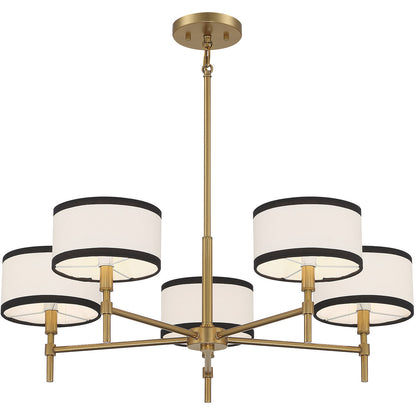 Meridian Lite Trends 5-Light Chandelier in Natural Brass M10011NB