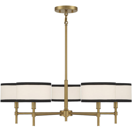 Meridian 5-Light Chandelier in Natural Brass M10011NB