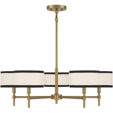 Meridian Lite Trends 5-Light Chandelier in Natural Brass M10011NB