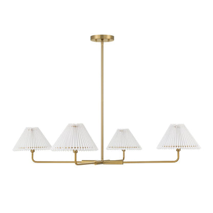 Meridian Lite Trends 4-Light Chandelier in Natural Brass M100121NB