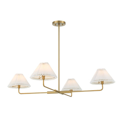 Meridian Lite Trends 4-Light Chandelier in Natural Brass M100121NB