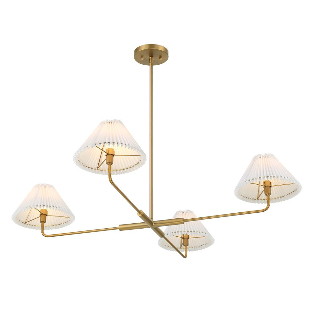 Meridian Lite Trends 4-Light Chandelier in Natural Brass M100121NB