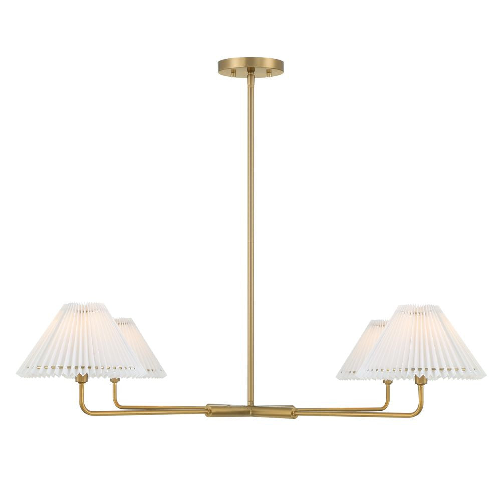 Meridian Lite Trends 4-Light Chandelier in Natural Brass M100121NB