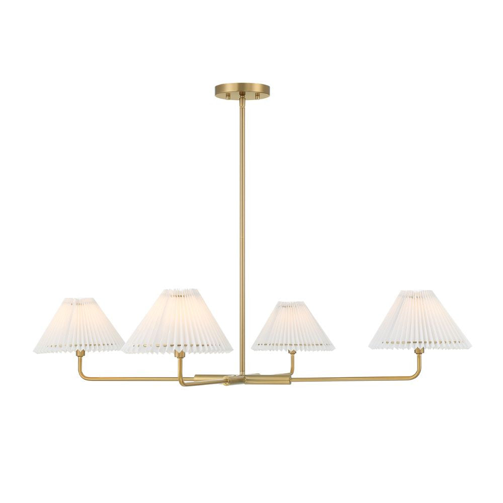 Meridian Lite Trends 4-Light Chandelier in Natural Brass M100121NB