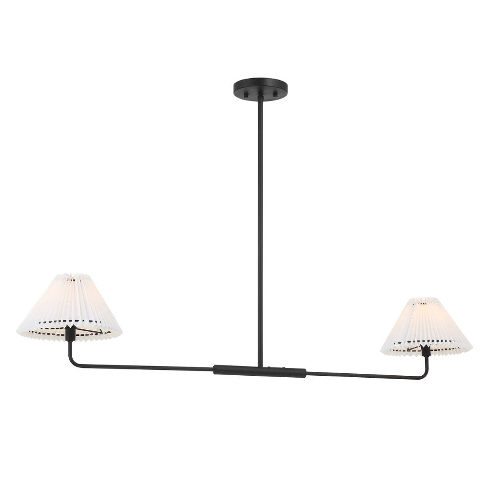 Meridian Lite Trends 2-Light Linear Chandelier in Matte Black M100122MBK