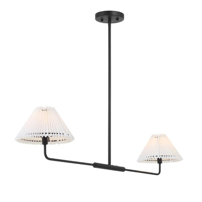 Meridian Lite Trends 2-Light Linear Chandelier in Matte Black M100122MBK