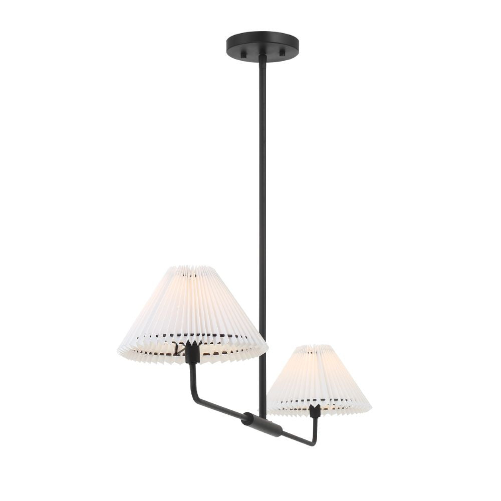 Meridian Lite Trends 2-Light Linear Chandelier in Matte Black M100122MBK