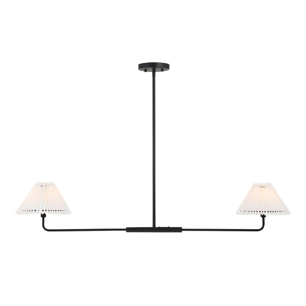 Meridian Lite Trends 2-Light Linear Chandelier in Matte Black M100122MBK