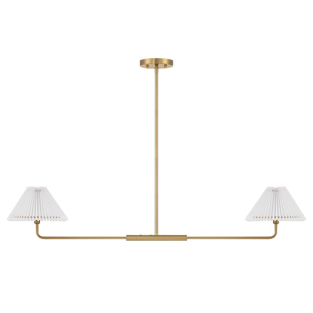 Meridian Lite Trends 2-Light Linear Chandelier in Natural Brass M100122NB