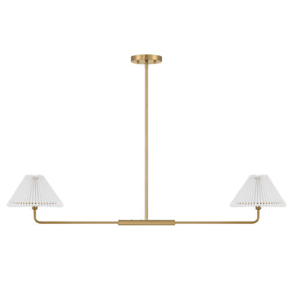 Meridian Lite Trends 2-Light Linear Chandelier in Natural Brass M100122NB