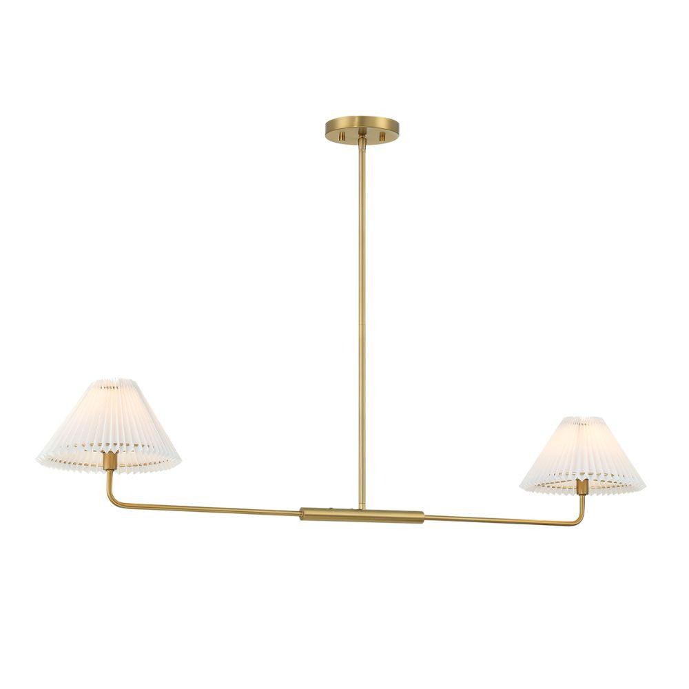 Meridian Lite Trends 2-Light Linear Chandelier in Natural Brass M100122NB