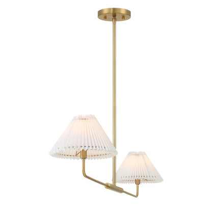 Meridian Lite Trends 2-Light Linear Chandelier in Natural Brass M100122NB