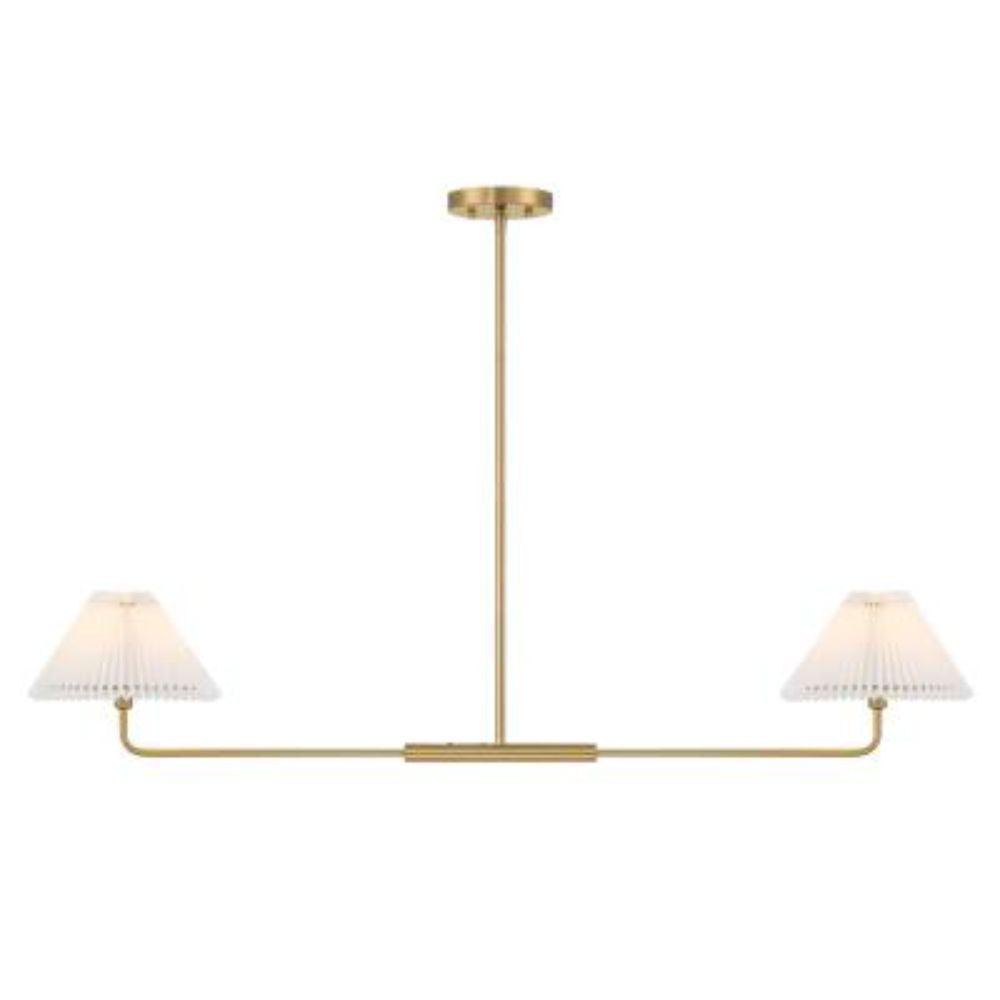 Meridian Lite Trends 2-Light Linear Chandelier in Natural Brass M100122NB