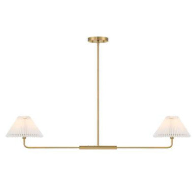 Meridian Lite Trends 2-Light Linear Chandelier in Natural Brass M100122NB