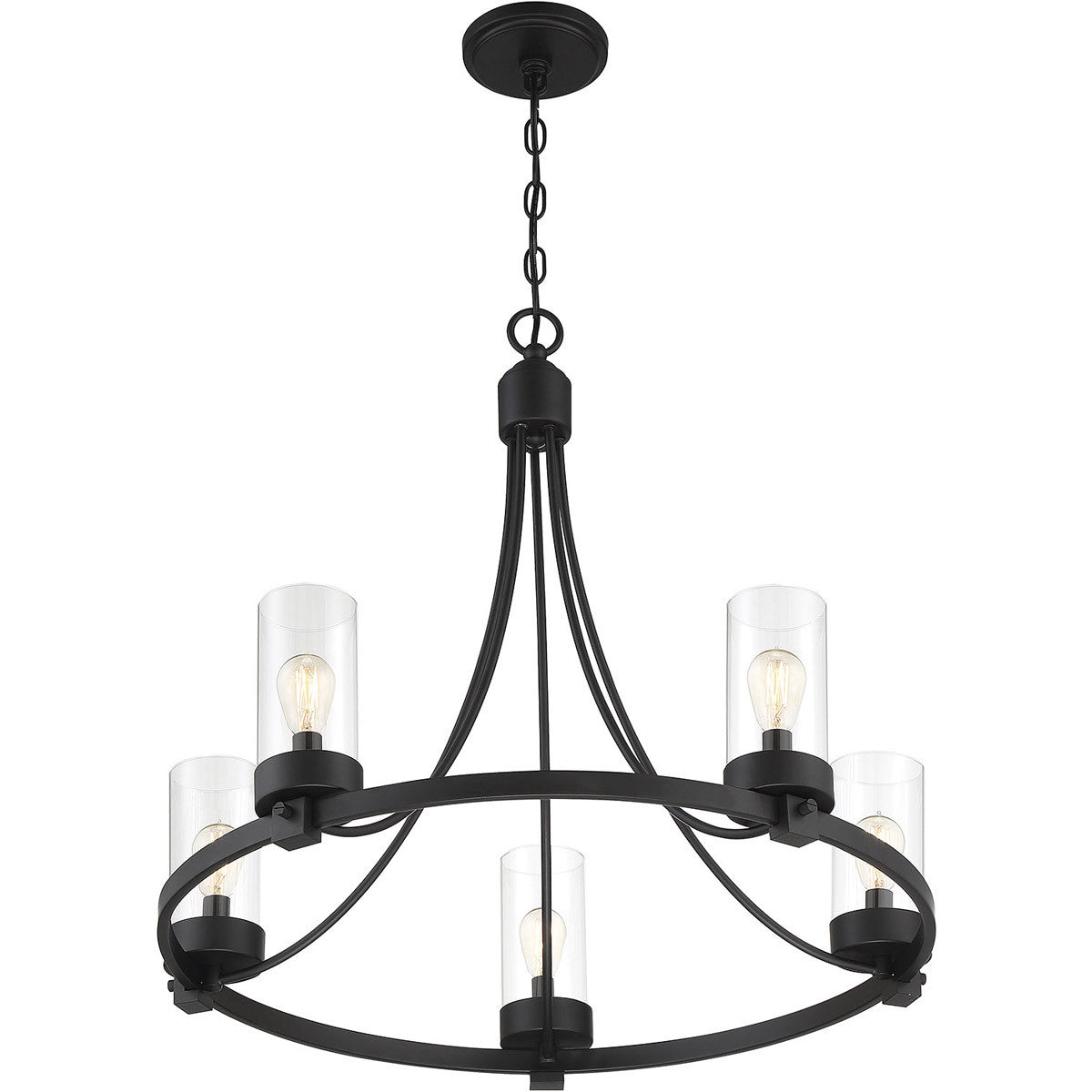 Meridian Lite Trends 5-Light Chandelier in Matte Black M10018MBK