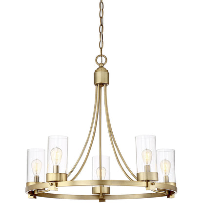 Meridian Lite Trends 5-Light Chandelier in Natural Brass M10018NB