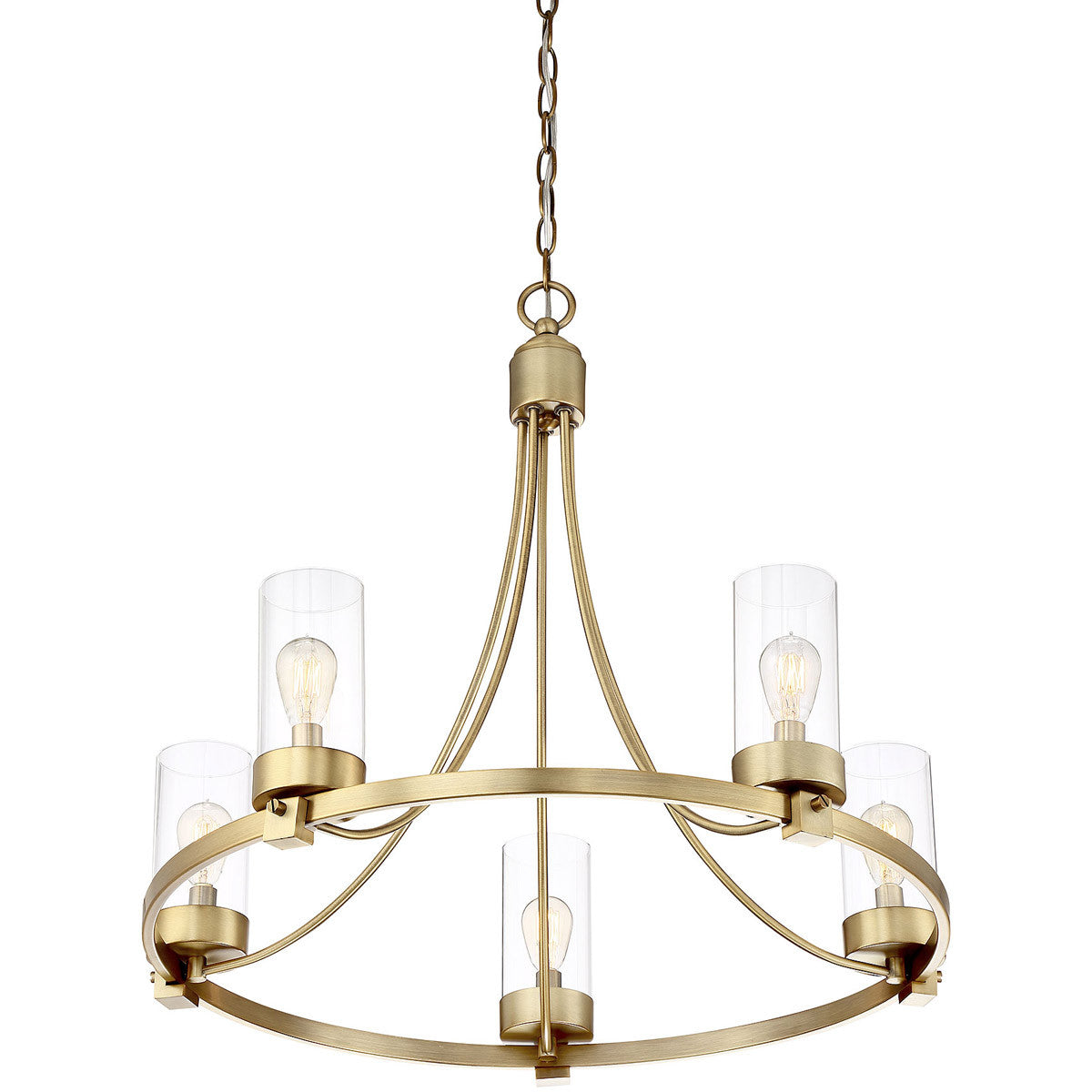 Meridian Lite Trends 5-Light Chandelier in Natural Brass M10018NB