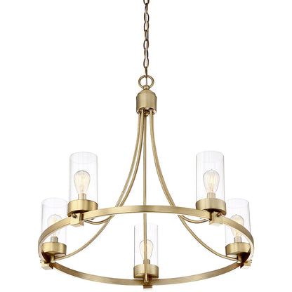 Meridian Lite Trends 5-Light Chandelier in Natural Brass M10018NB