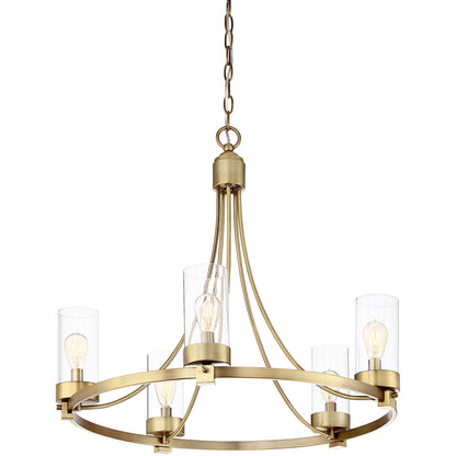 Meridian Lite Trends 5-Light Chandelier in Natural Brass M10018NB