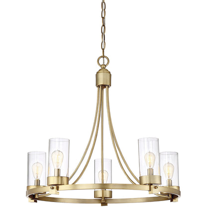 Meridian 5-Light Chandelier in Natural Brass M10018NB