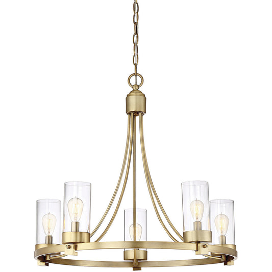 Meridian 5-Light Chandelier in Natural Brass M10018NB