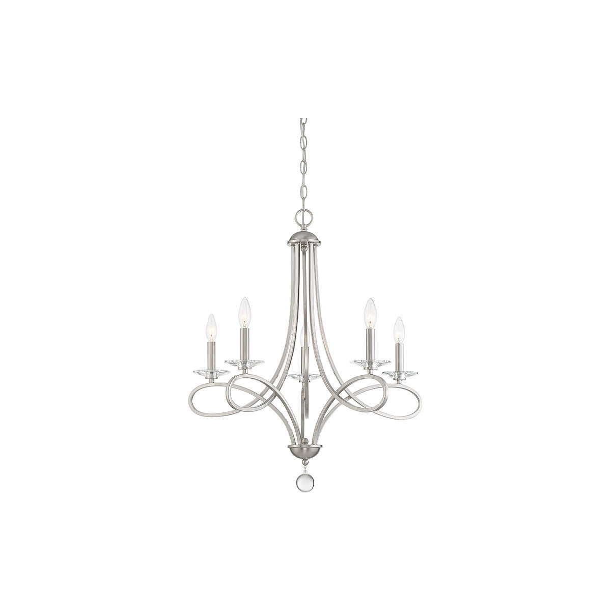 Meridian Lite Trends 5-Light Chandelier in Brushed Nickel M10028BN