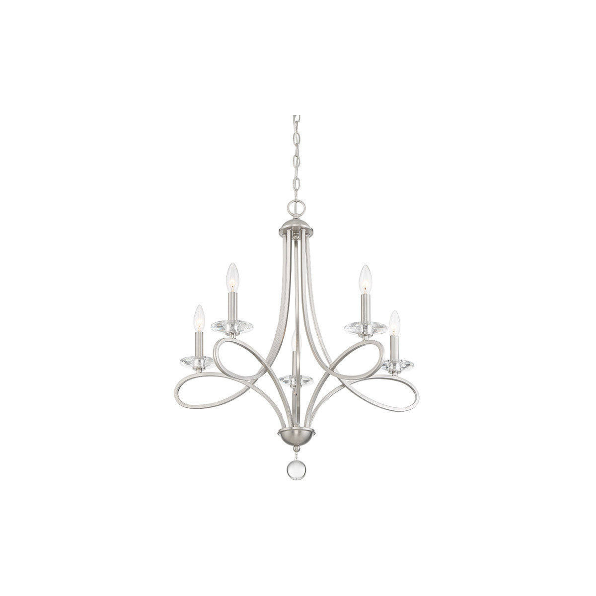 Meridian Lite Trends 5-Light Chandelier in Brushed Nickel M10028BN