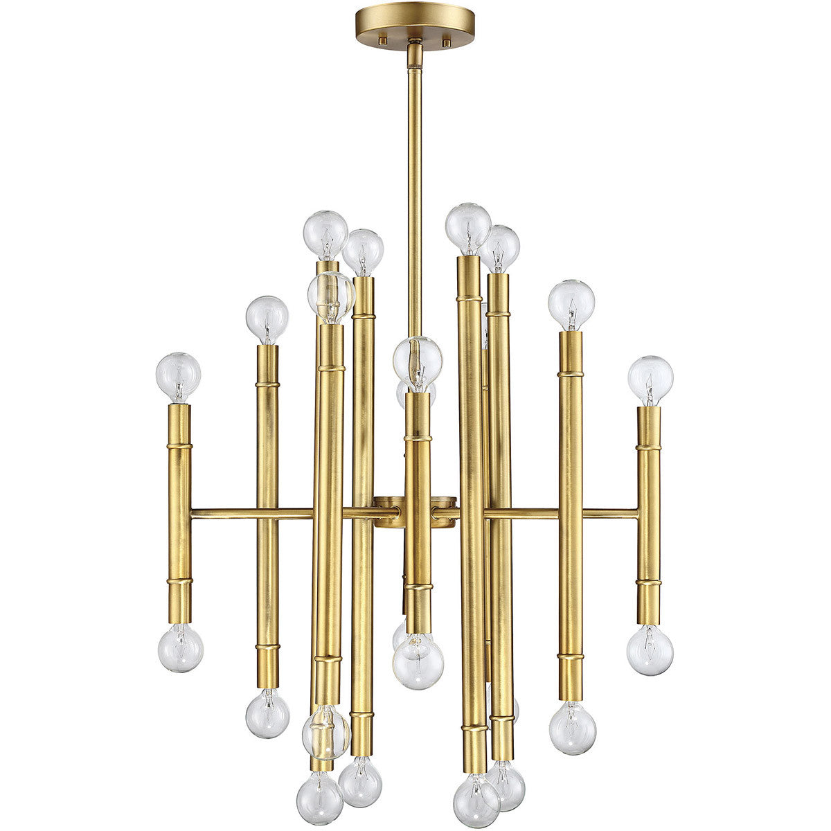 Meridian Lite Trends 24-Light Chandelier in Natural Brass M10040NB