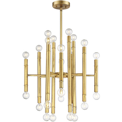 Meridian Lite Trends 24-Light Chandelier in Natural Brass M10040NB