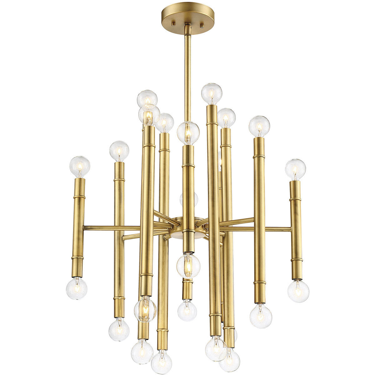 Meridian Lite Trends 24-Light Chandelier in Natural Brass M10040NB