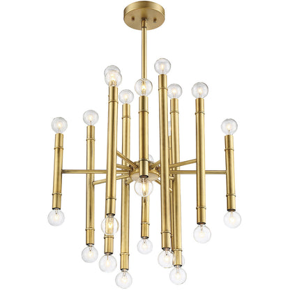 Meridian Lite Trends 24-Light Chandelier in Natural Brass M10040NB