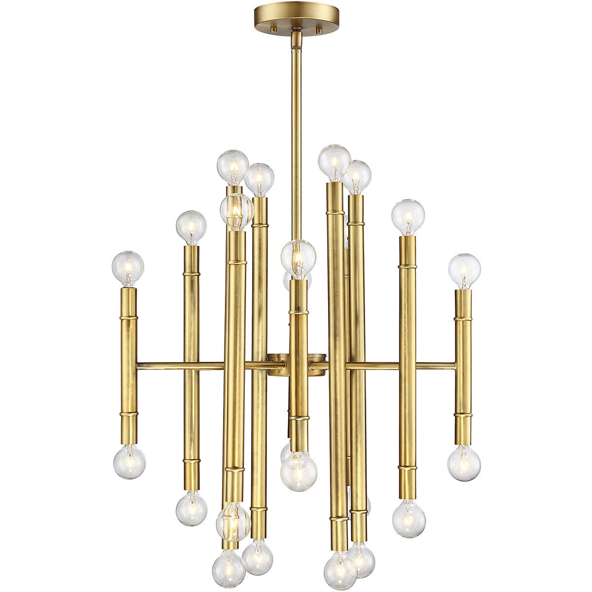 Meridian 24-Light Chandelier in Natural Brass M10040NB