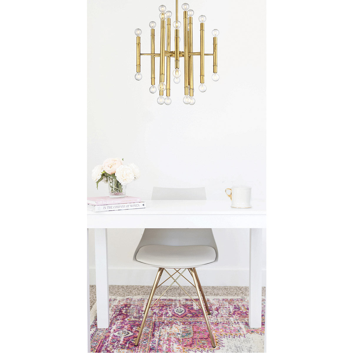 Meridian Lite Trends 24-Light Chandelier in Natural Brass M10040NB