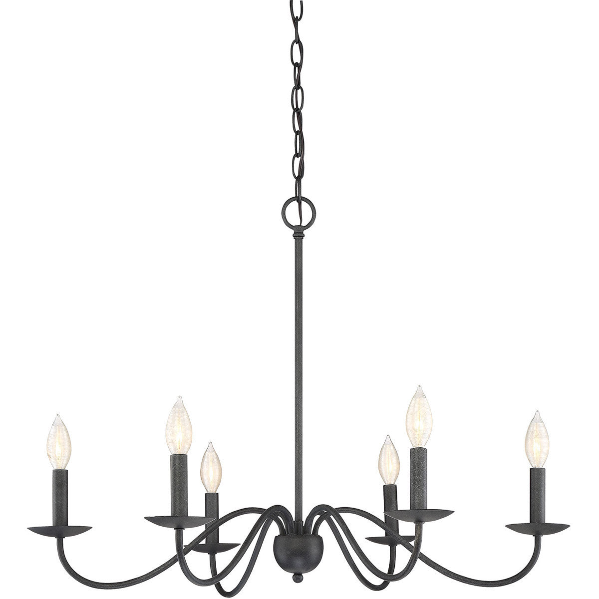 Meridian Lite Trends 6-Light Chandelier in Aged Iron M10042AI